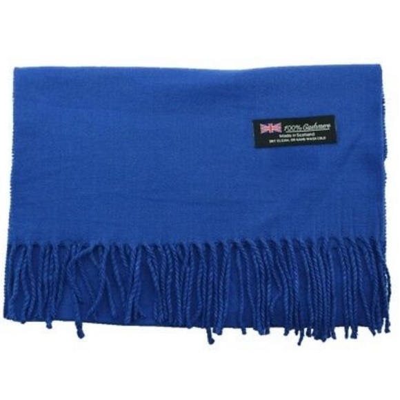 100% CASHMERE BLUE SCARF - Picture 5 of 6